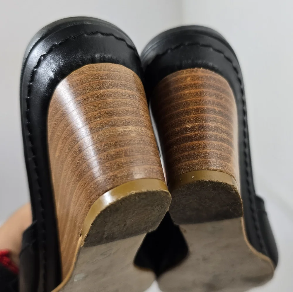 Fly London Gril  Black Wedge slip-on mules Dress Shoes size 39